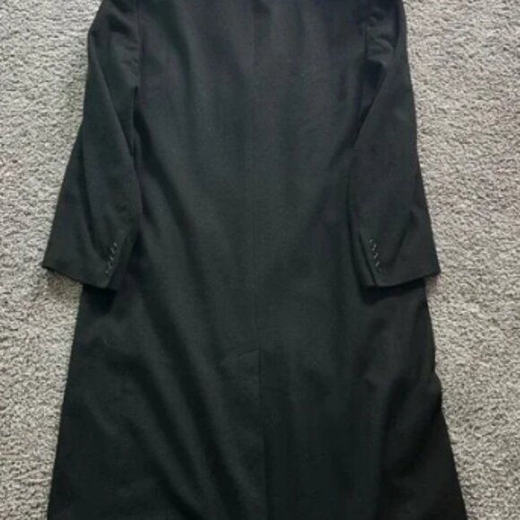 Jack Victor 100% Cashmere Topcoat Overcoat Black Mens 42L Lanificio Fedora Italy - Picture 3 of 9